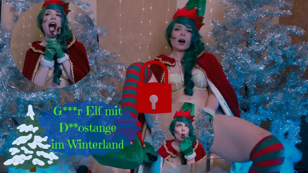 Geiler Elf mit Dildostange im Winterland