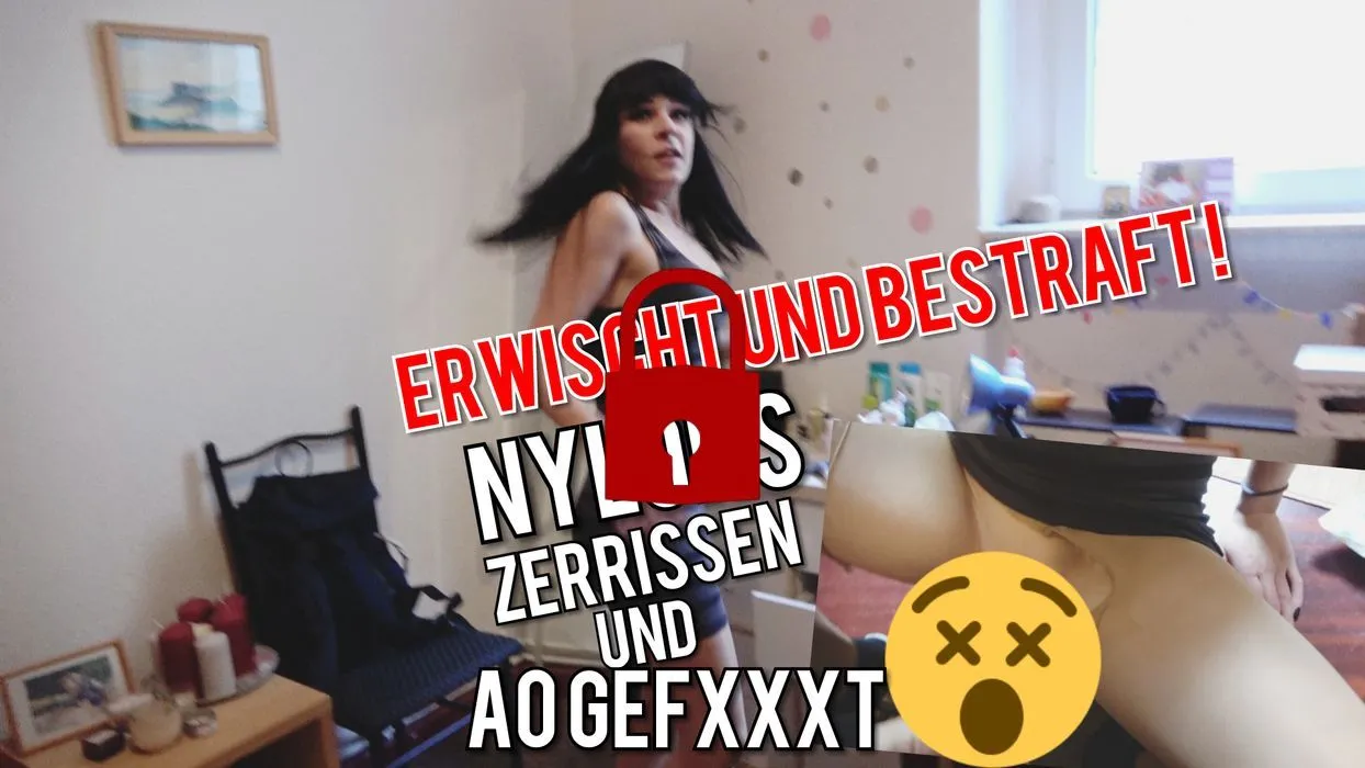 Erwischt!! Nylons zerrissen und AO GEFICKT POV