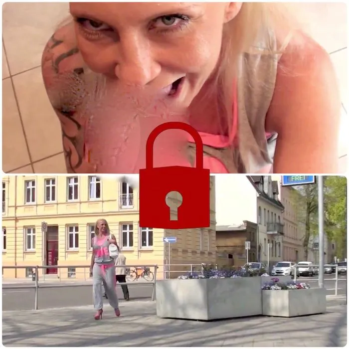 Fetter Blowjob ins Gesicht, angequascht auf der Strasse...