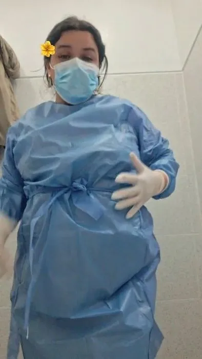 MILF Nurse masturbating in the hospital while working in shift