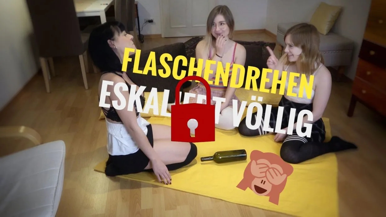Girls beim Flaschendrehen, eskalieren Völlig mit Luna