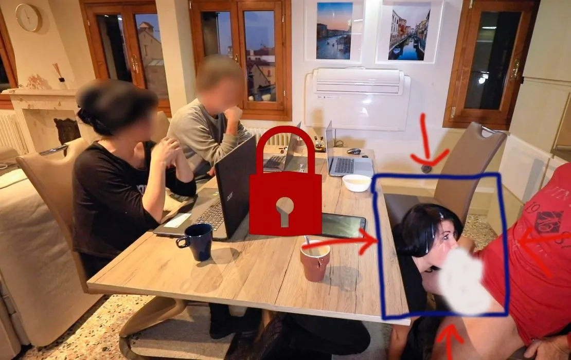 PUBLIK EXTREM! GEILEN SCHWANZ UNTER DEM TISCH ZUM SPRITZEN GEBRACHT