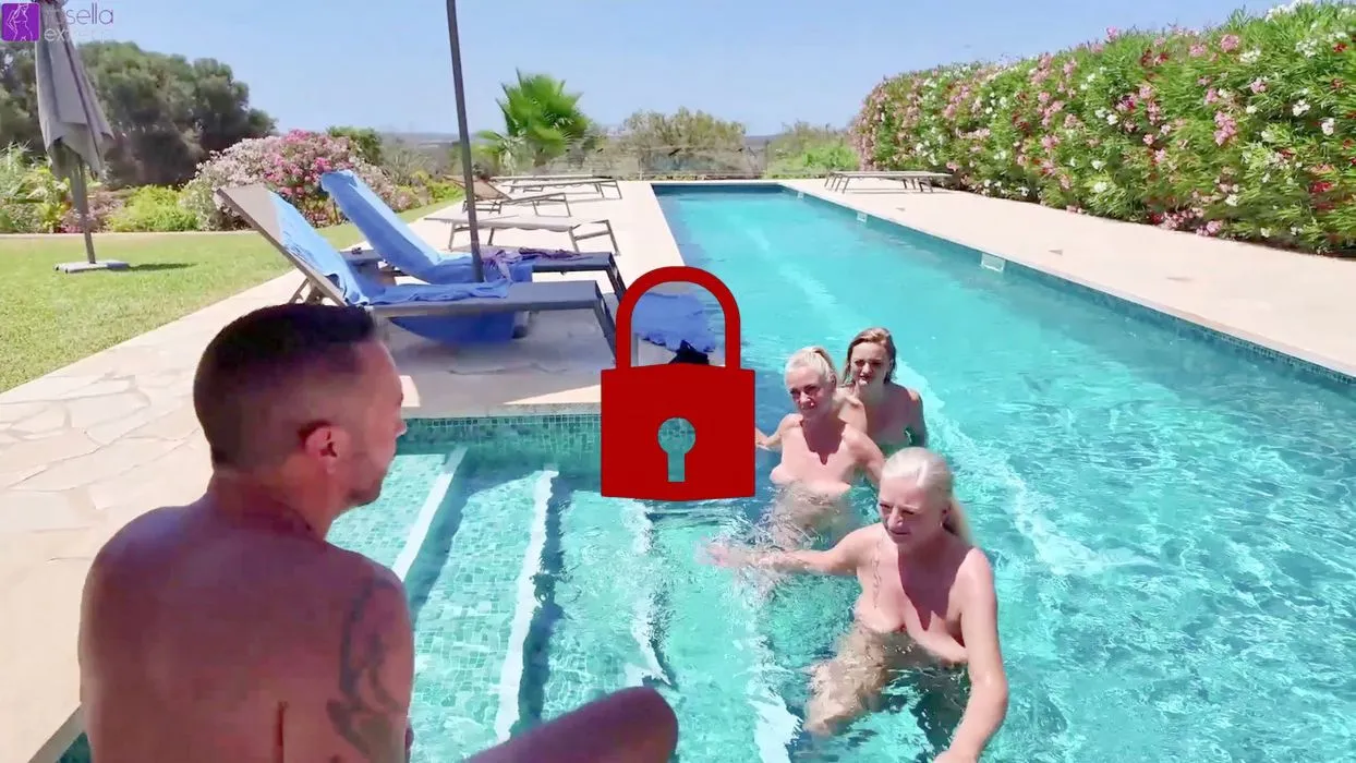 3 dauerfeuchte Muschis am Hotelpool! Waterboarding mal anders! Teil 3