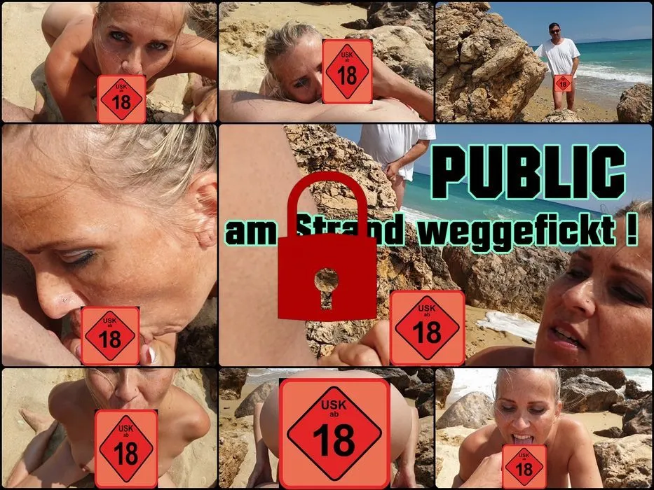 Public am FKK Strand weggefickt und der Spanner wichst mit