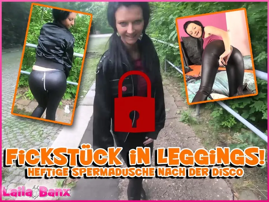 Fuck-Slut in Leggings! Hefty cum-shower after the disco