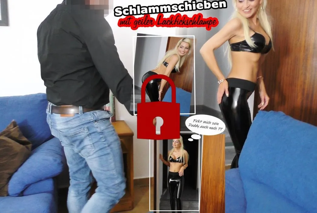 SCHLAMMSCHIEBEN !!!!! Lackfickschlampe geil auf Fremdsperma !