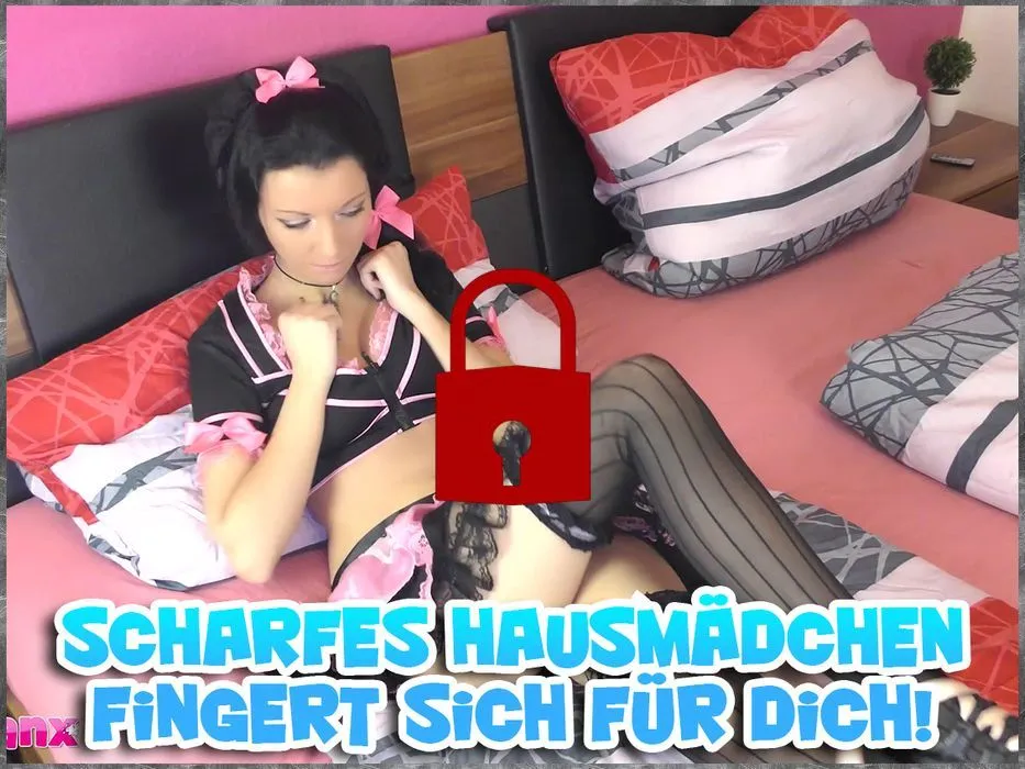 Hot housemaid fingers herself for you!