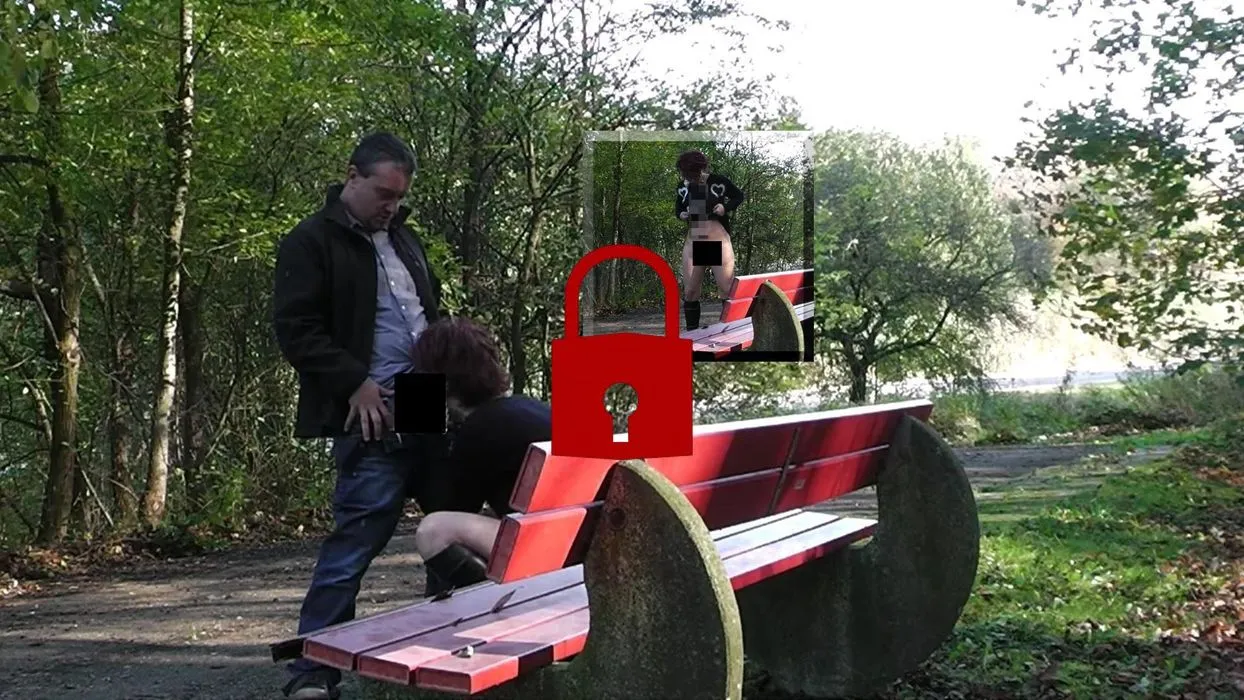 Blasen an der Parkbank
