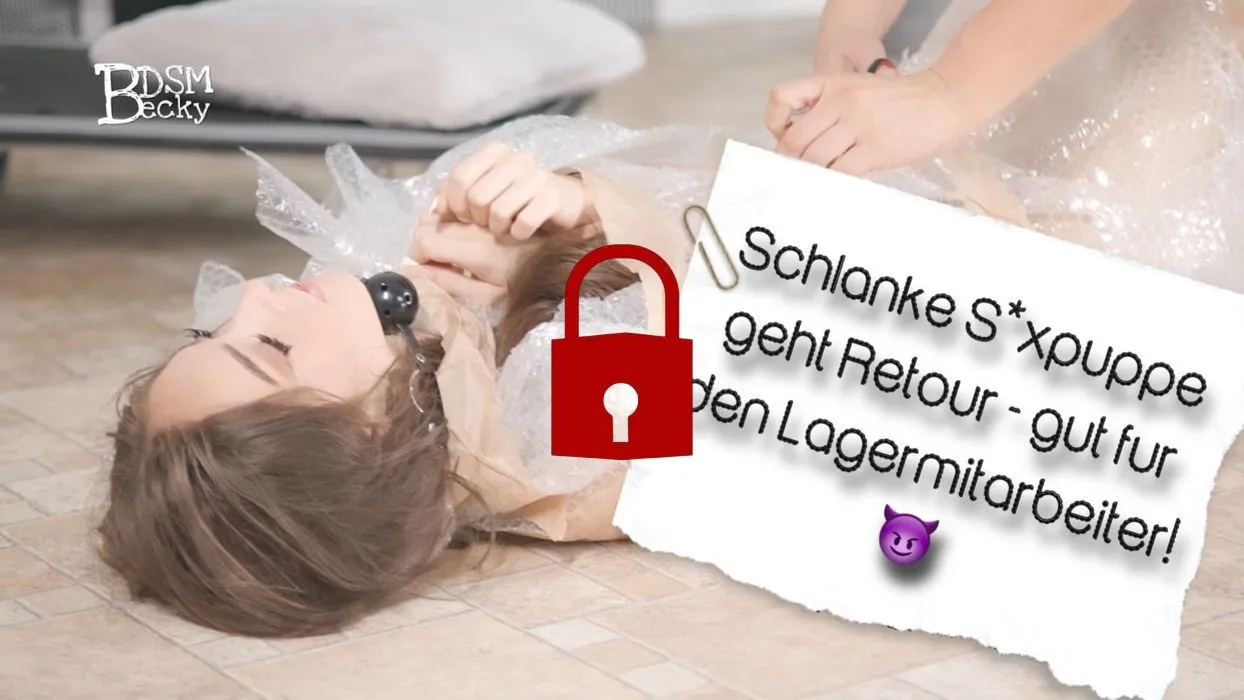 Schlanke Sexpuppe kam retour ins Lager - was ein Glück für den Mitarbeiter 💦💦