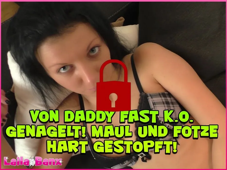 Nailed almost K.O. by Daddy! Mouth and Cunt stuffed hard!