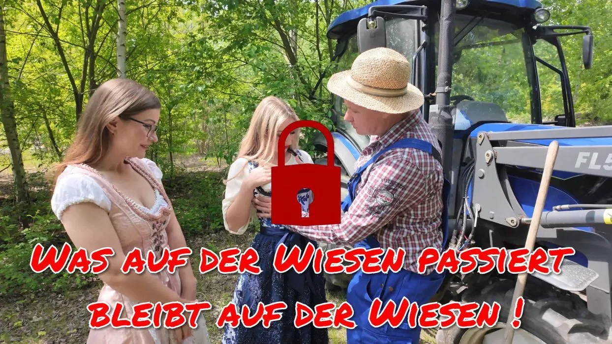 Geiler Dirndl Dreier!!! Ohne Gummi! Was auf der Wiesen passiert bleibt auf der Wiesen 